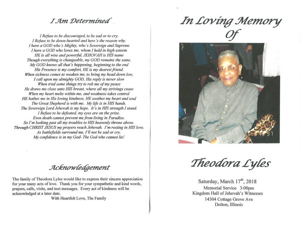 Theodora Lyles Obituary