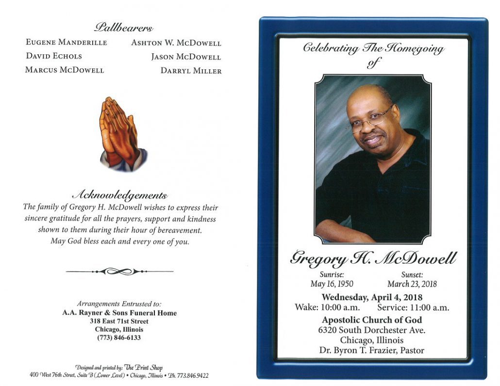 Gregory H Mcdowell Obituary