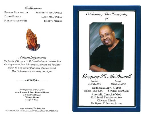 Gregory H Mcdowell Obituary