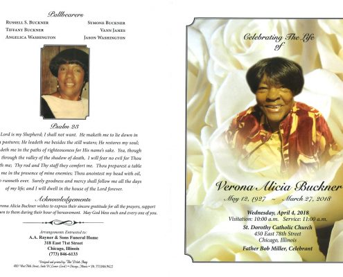 Verona Alicia Buckner Obituary