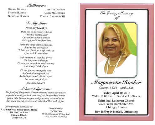 Margueretis Hooker Obituary