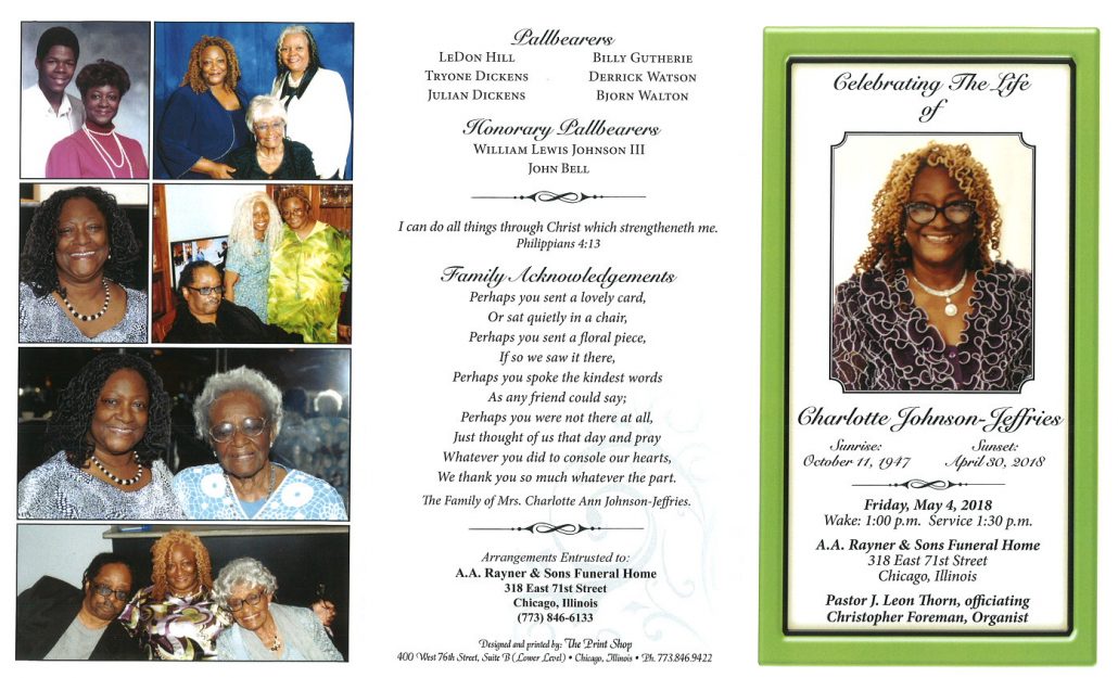 Charlotte Johnson Jeffriees Obituary