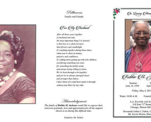 Robbie M Jackson Obituary