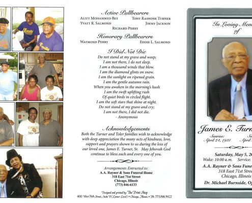 James E Turner Sr Obituary