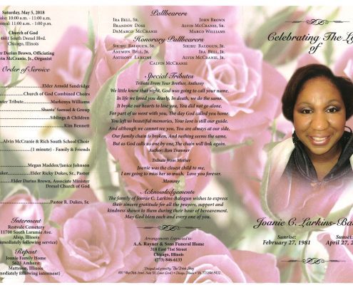 Joanie C Larkins Balogun Obituary