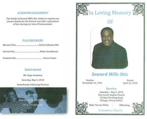 Seward Mills Otis Obituary