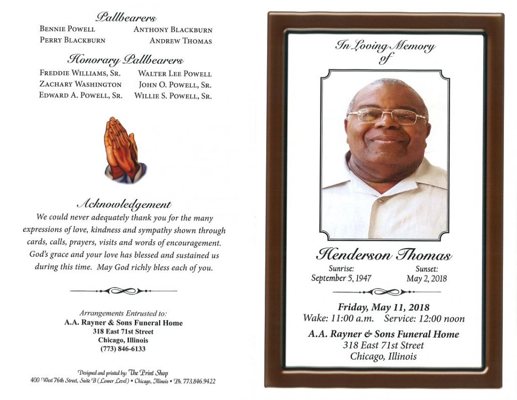 Henderson Thomas Obituary