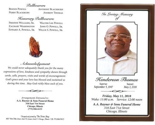 Henderson Thomas Obituary