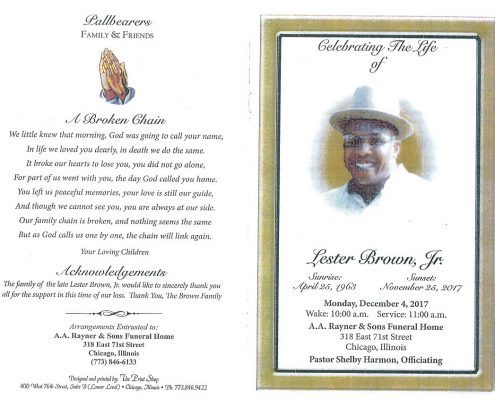 Lester Brown Jr Obituary