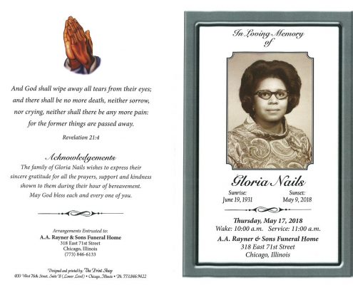 Gloria Nails Obituary