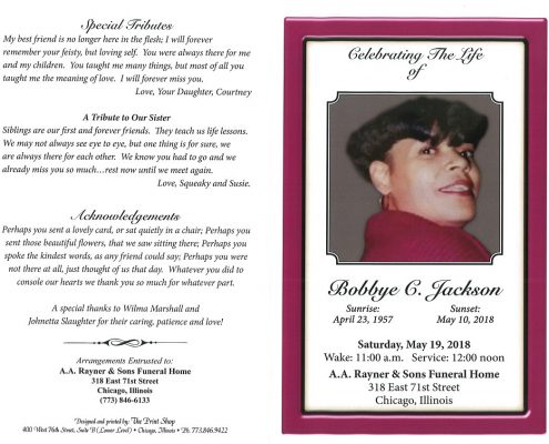 Bobbye C Jackson Obituary