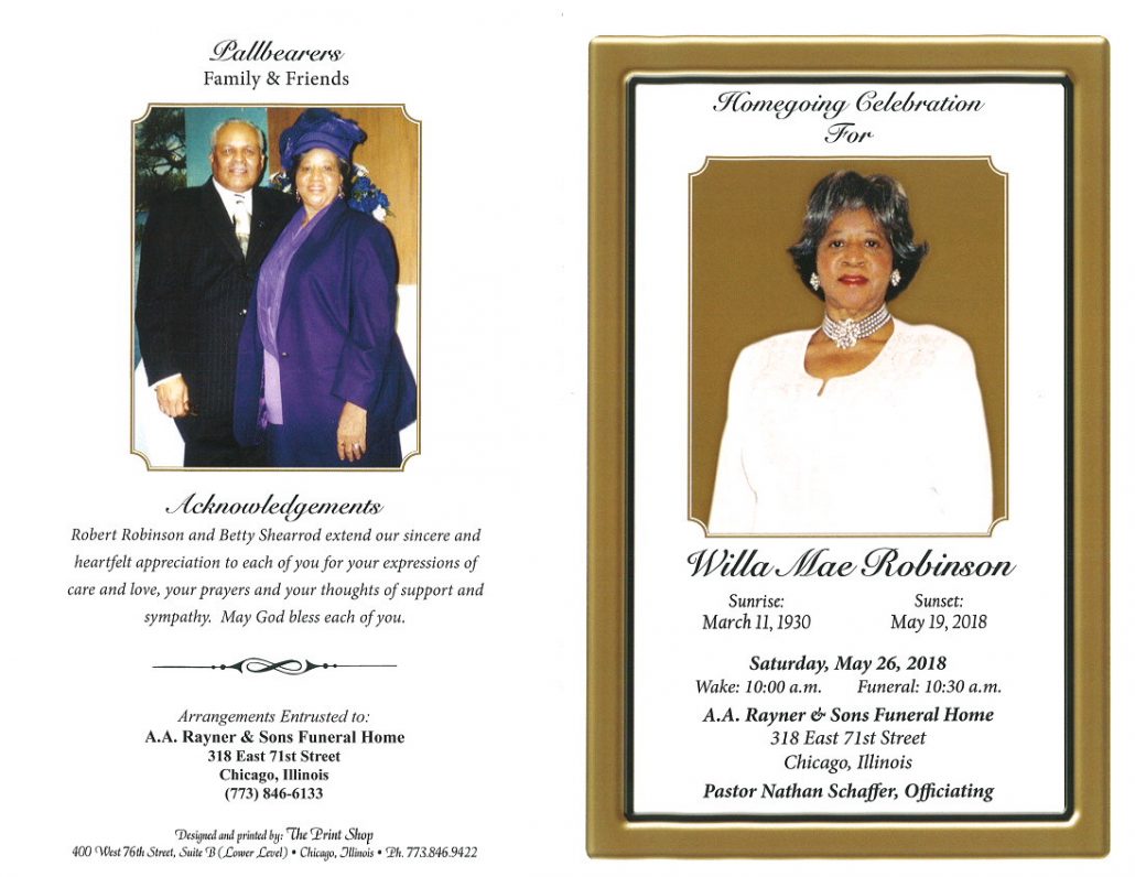 Willa Mae Robinson Obituary