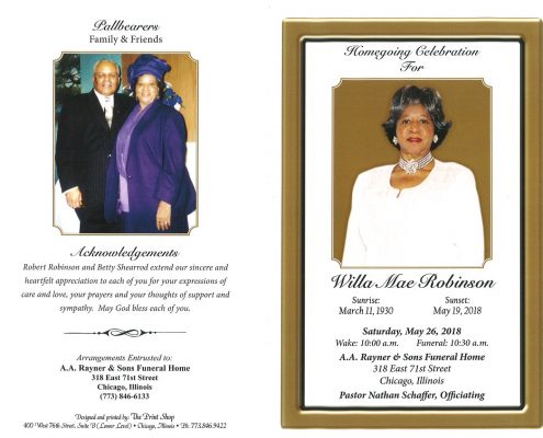Willa Mae Robinson Obituary