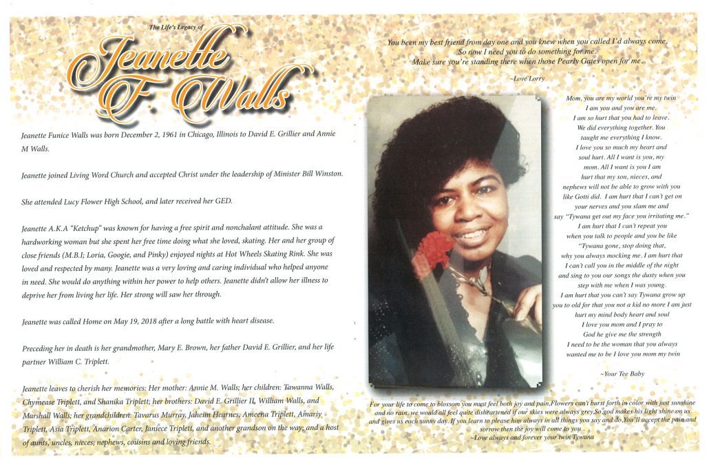 Jeanette F Walls Obituary