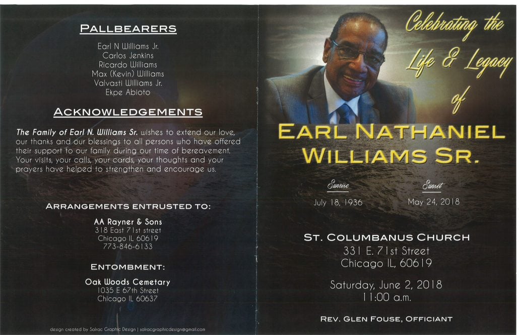 Earl Nathaniel Williams Sr Obituary AA Rayner and Sons Funeral Homes