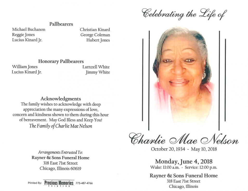 Charlie Mae Nelson Obituary