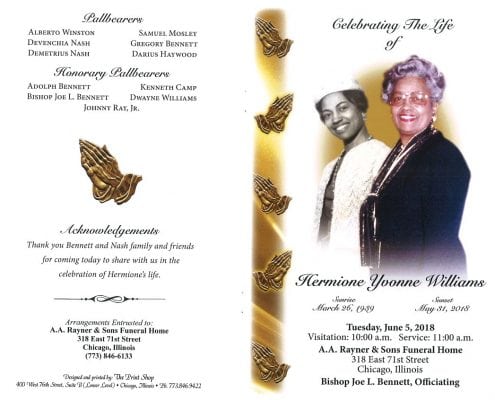 Hermione Yvonne Williams Obituary