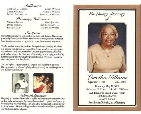 Loretha Gilliam Obituary