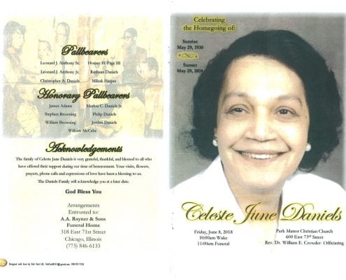 Celeste June Daniels Obituary
