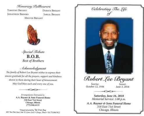 Robert Lee Bryant Obituary