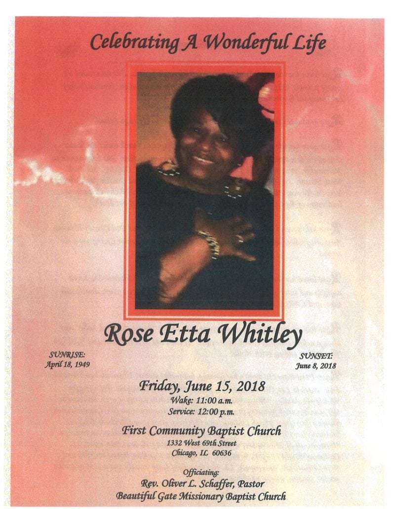 Rose Etta Whitley Obituary
