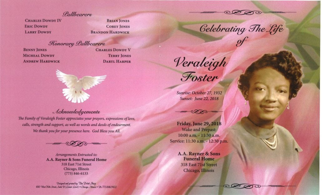 Veraleigh Foster Obituary