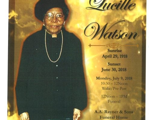 Lucille Watson Obituary