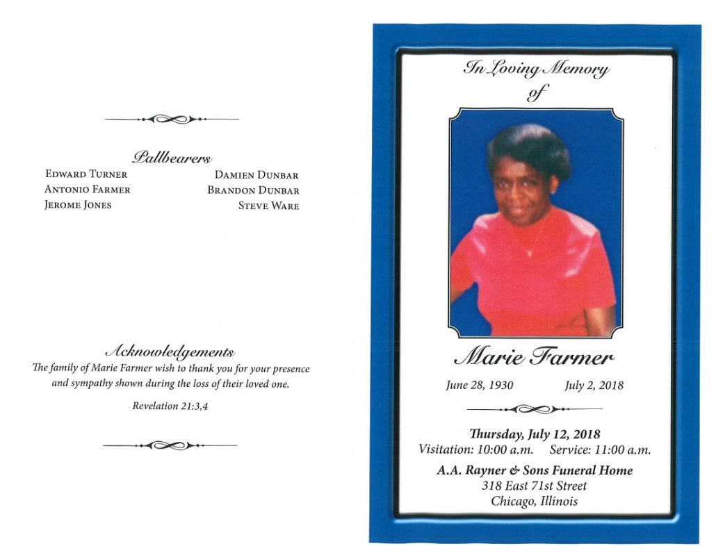 Marie Farmer Obituary
