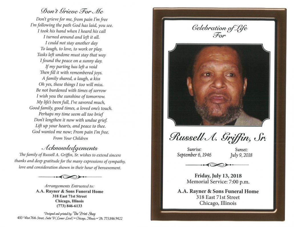 Russell A Griffin Sr Obituary