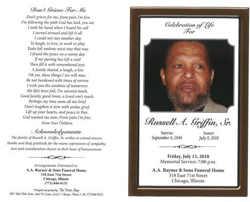 Russell A Griffin Sr Obituary