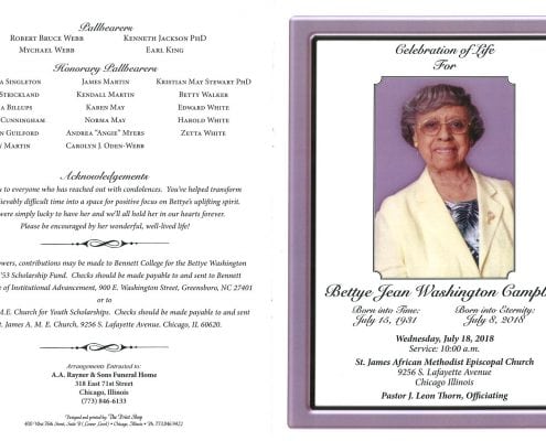 Bettye Jean Washington Campbell Obituary