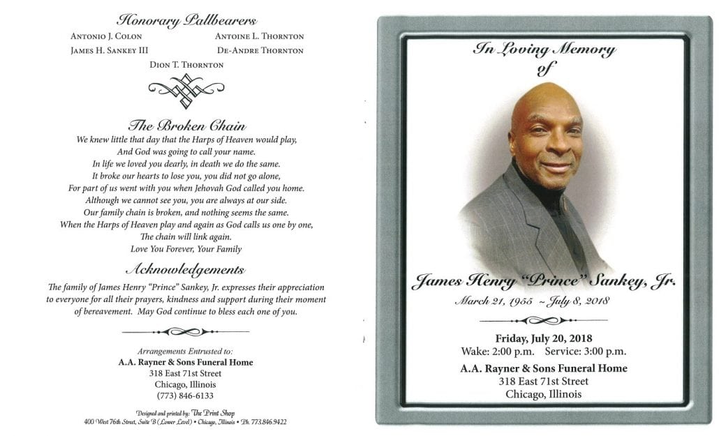 James Henry Prince Sankey Jr Obituary