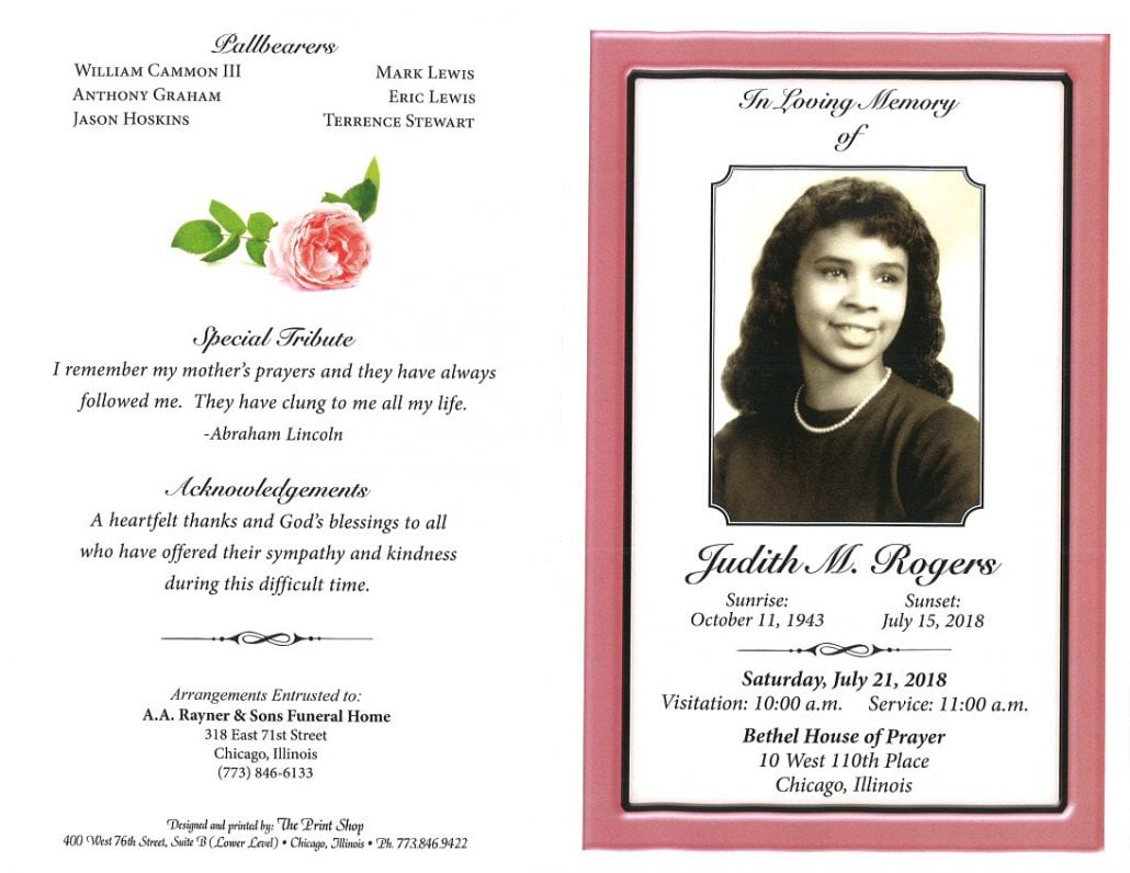 Judith M Rogers Obituary
