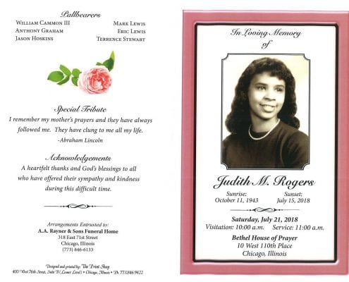 Judith M Rogers Obituary