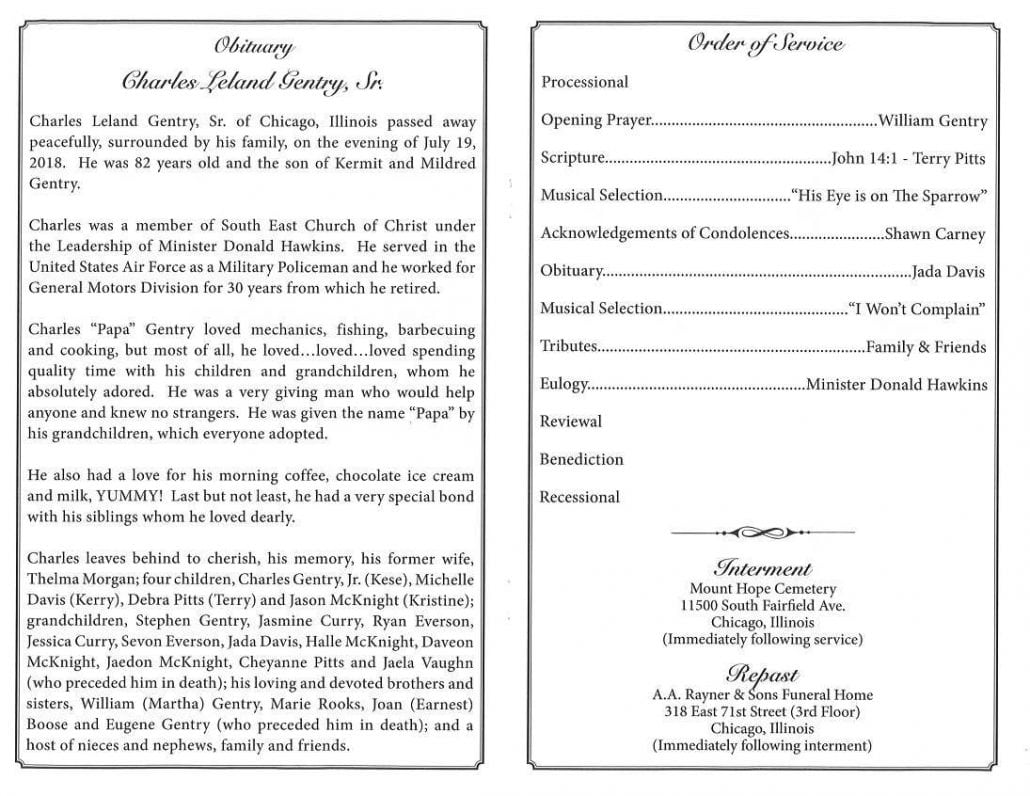 Charles Leland Gentry Sr Obituary | AA Rayner and Sons Funeral Homes