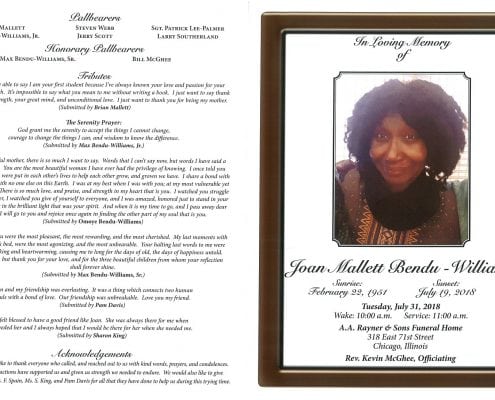 Joan Mallett Bendu Williams Obituary