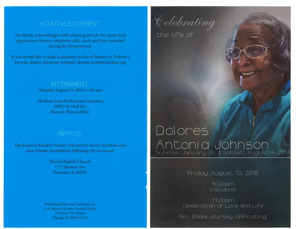 Dolores Antonia Johnson Obituary