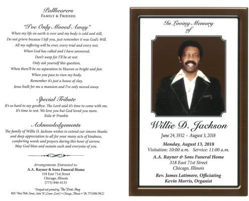 Willie D Jackson Obituary