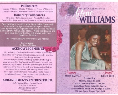Arlene Williams Obituary
