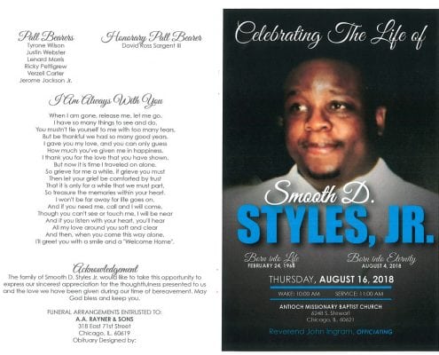 Smooth D Styles Jr Obituary