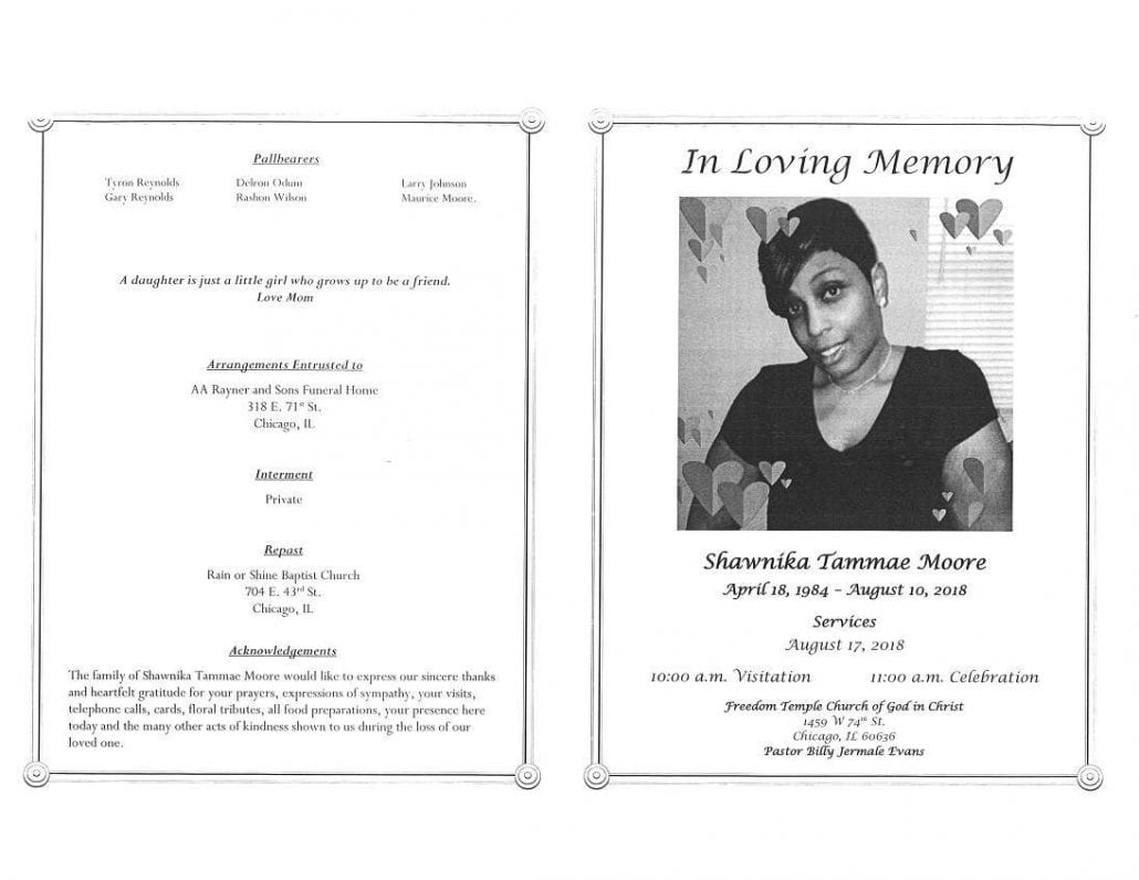 Shawnika Tammae Moore Obituary