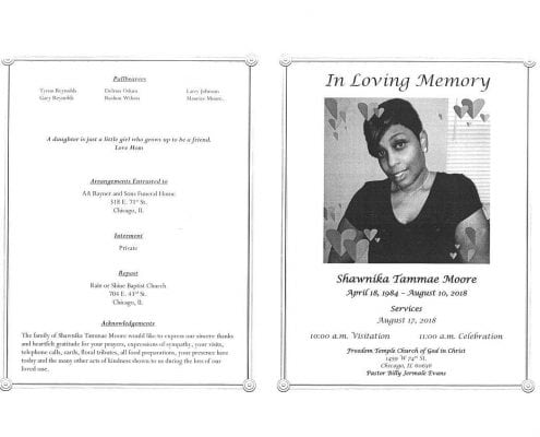 Shawnika Tammae Moore Obituary