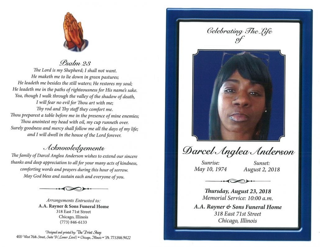 Darcel Anglea Anderson Obituary