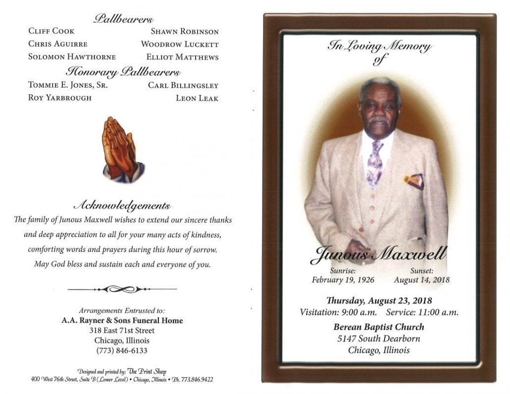 Junous Maxwell Obituary