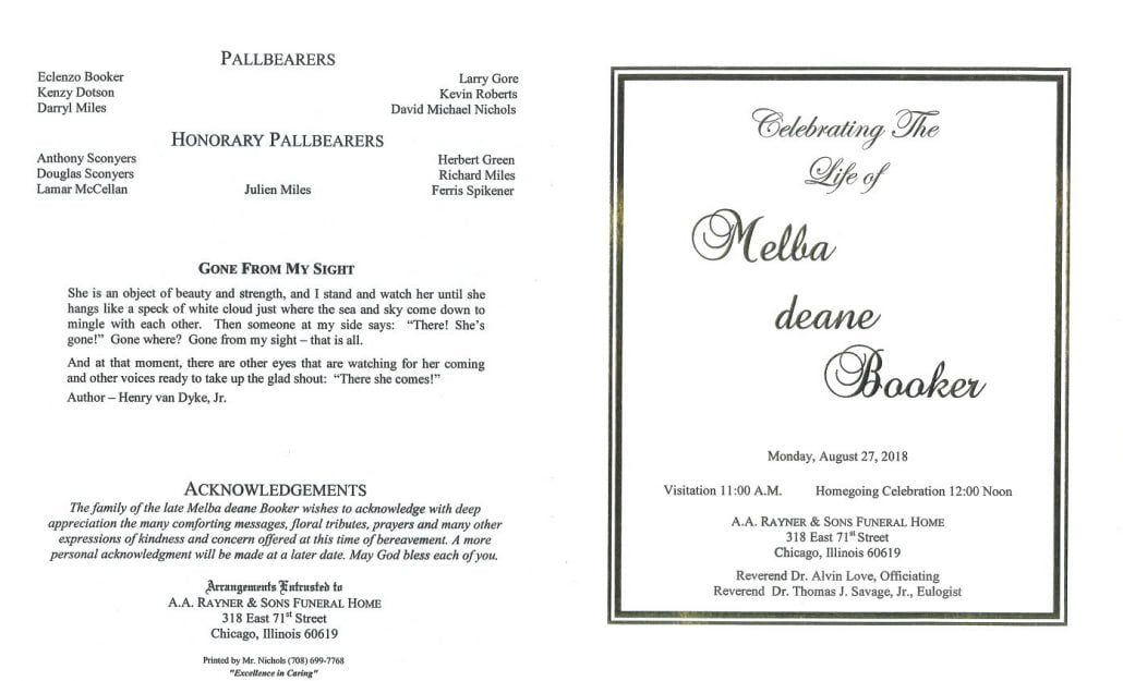 Mella Deane Booker Obituary