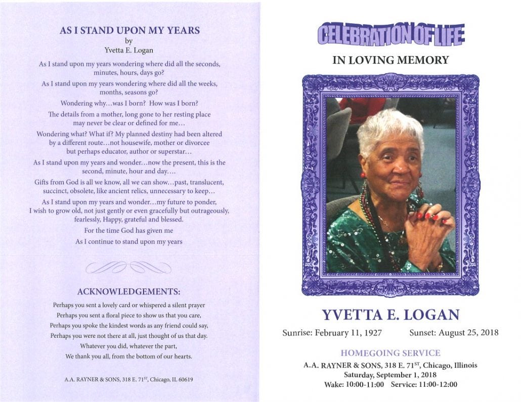 Yvetta E Logan Obituary