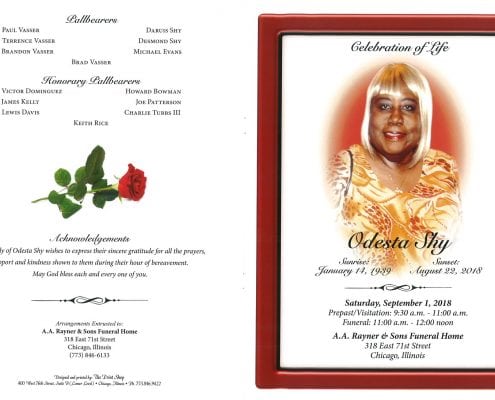 Odesta Shy Obituary
