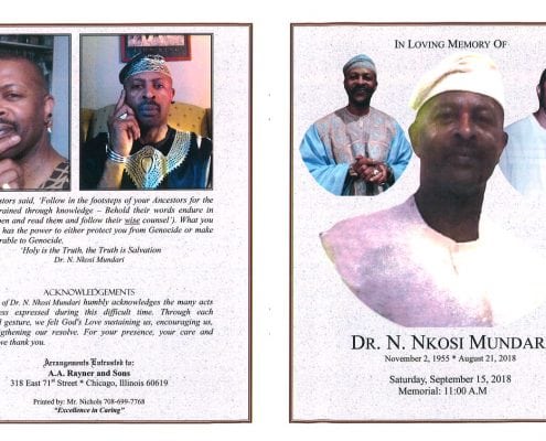 Dr N Nkosi Mundari Obituary