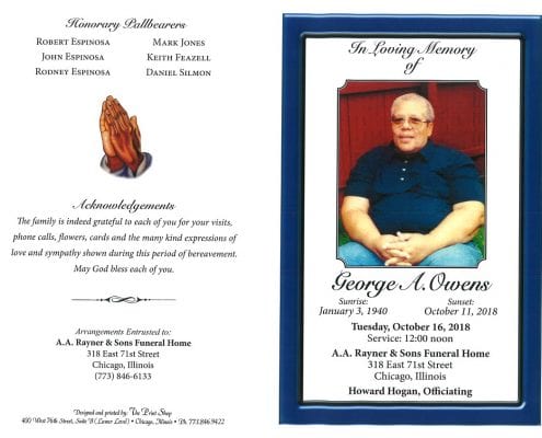 George A Owens Obituary
