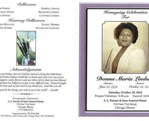 Donna Maria Lindsey Obituary